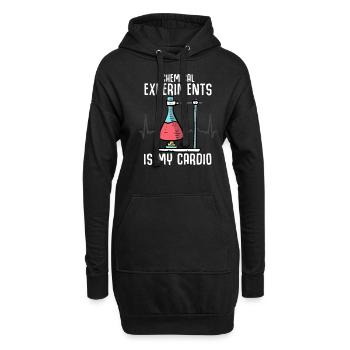 Chimie chimiste Laboratoire de chimie chimiste - Sweat-shirt à capuche long Femme - noir - Devant