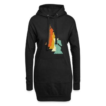 Schachfiguren Schach Geschenk - Hoodie-Kleid - Schwarz - Vorne