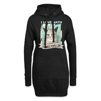 Maths Amour Pleurer Mathe mathématicien Amour du chat - Sweat-shirt à capuche long Femme - noir - Devant