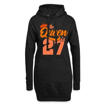BIRTHDAY QUEEN 27 Geburtstag Mama 27 Jahre - Hoodie-Kleid - Schwarz - Vorne