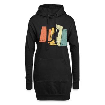 Vintage Retro Kangaroo Kangaroo marsupial - Sweat-shirt à capuche long Femme - noir - Devant