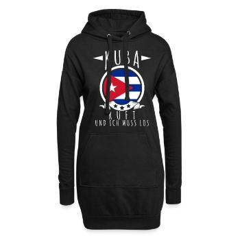 La Havane Cuba lance le drapeau de Cuba - Sweat-shirt à capuche long Femme - noir - Devant