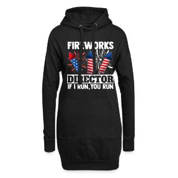 4th July Fireworks Director If I - Hoodie-Kleid - Schwarz - Vorne