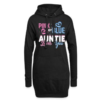 Pink Or Blue Gender Reveal Baby Party Tante - Sweat-shirt à capuche long Femme - noir - Devant