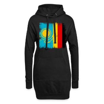 Kazakhstan Allemagne drapeau Kazakhstan - Sweat-shirt à capuche long Femme - noir - Devant