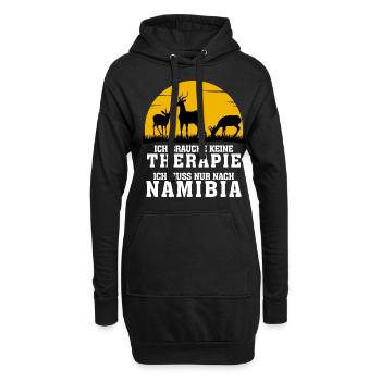 Namibia Therapie Urlaub Afrika - Hoodie-Kleid - Schwarz - Vorne
