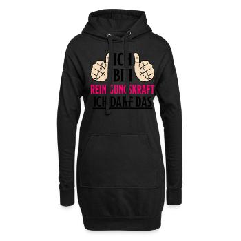 Reinigungskraft Spruch Haushalt Putzfrau Geschenk - Hoodie-Kleid - Schwarz - Vorne