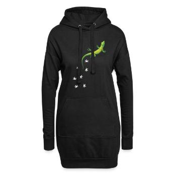 Gecko Eidechse Reptilien Terraristik - Hoodie-Kleid - Schwarz - Vorne