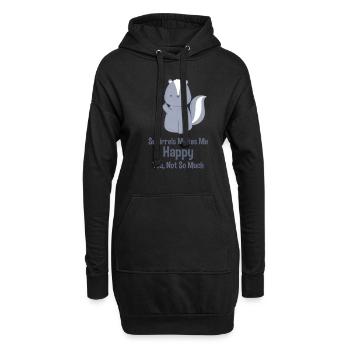 Eichhörnchen lustig - Hoodie-Kleid - Schwarz - Vorne