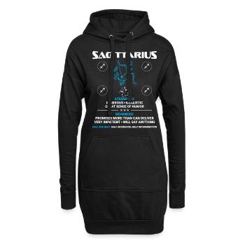 Sagittaire Astrologie - Sweat-shirt à capuche long Femme - noir - Devant