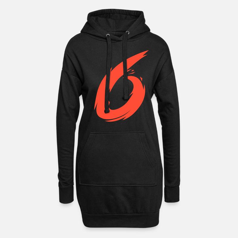 6 - Hoodie-Kleid - Schwarz