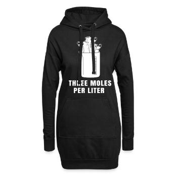 Two Moles Per Liter Science Humor Animal Pun - Sweat-shirt à capuche long Femme - noir - Devant