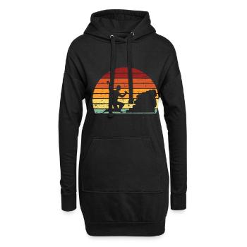 Retro Vintage Steinmetz Geologe Geologie Stein - Hoodie-Kleid - Schwarz - Vorne