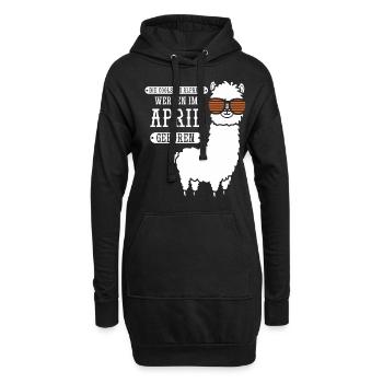 April Geburtstag Alpaka Spruch Lustig - Hoodie-Kleid - Schwarz - Vorne