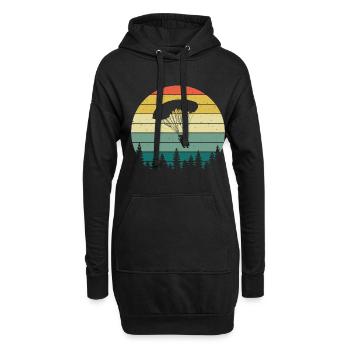 Rétro parapente Silhouette Skydiving Parapente - Sweat-shirt à capuche long Femme - noir - Devant