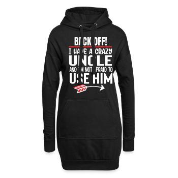 Verrückter Onkel Neffe Patenonkel Pate Spruch - Hoodie-Kleid - Schwarz - Vorne