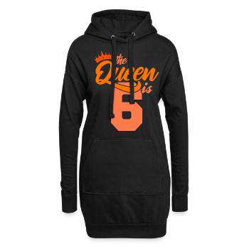 BIRTHDAY QUEEN 6 anniversaire fille 6 ans - Sweat-shirt à capuche long Femme - noir - Devant