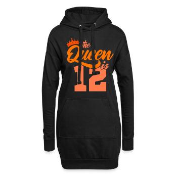 BIRTHDAY QUEEN 12 Geburtstag Mädchen 12 Jahre - Hoodie-Kleid - Schwarz - Vorne