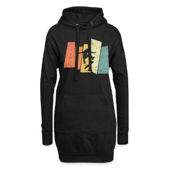 Retro Skater Skateboard Vintage - Hoodie-Kleid - Schwarz - Vorne