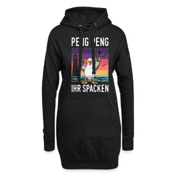 Moin Lübeck Moin Oldenburg Moin Hamburg Rostock - Hoodie-Kleid - Schwarz - Vorne