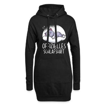 Offizielles Schlafshirt Katze - Hoodie-Kleid - Schwarz - Vorne