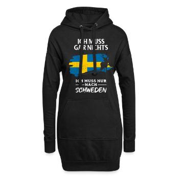 Schweden Flagge Tshirt - Hoodie-Kleid - Schwarz - Vorne