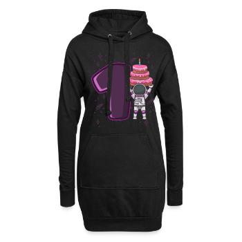 J’ai déjà 1 anniversaire de l’espace 1 an - Sweat-shirt à capuche long Femme - noir - Devant