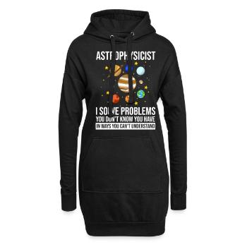 Astrophysiker Astrophysik Astronomie Teleskop - Hoodie-Kleid - Schwarz - Vorne