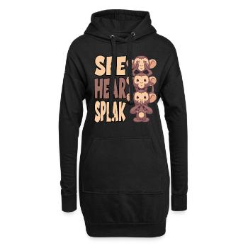 Voir Entendre parler pour un étudiant ou dans le - Sweat-shirt à capuche long Femme - noir - Devant