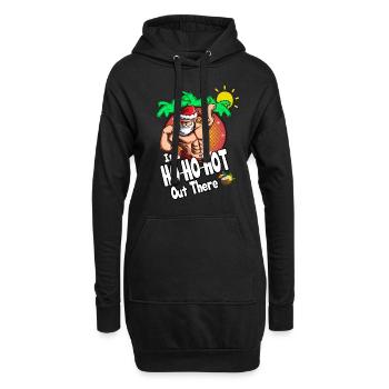 Christmas en July Forte Santa Claus Soleil Palmiers - Sweat-shirt à capuche long Femme - noir - Devant