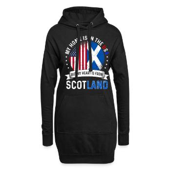 Scottish American Flag Scottish Roots USA Citizen - Sweat-shirt à capuche long Femme - noir - Devant