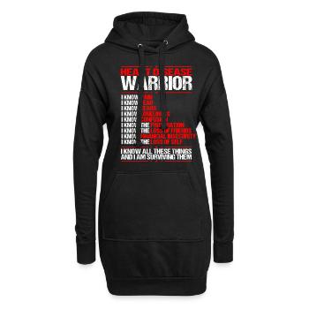 Heart Disease Awareness I know Pain Red Ribbon - Sweat-shirt à capuche long Femme - noir - Devant