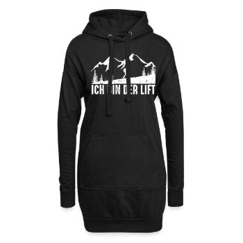 Ich bin der Lift Ski Touring Tourenski - Hoodie-Kleid - Schwarz - Vorne