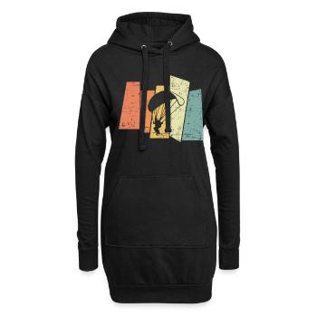 80 Retro Parapente parapente - Sweat-shirt à capuche long Femme - noir - Devant