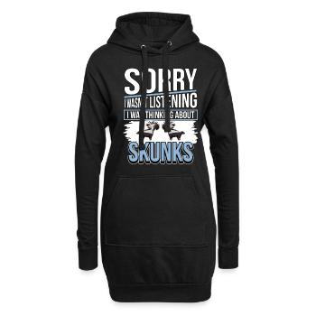 Putois I Ce que thinking About Skunks - Sweat-shirt à capuche long Femme - noir - Devant