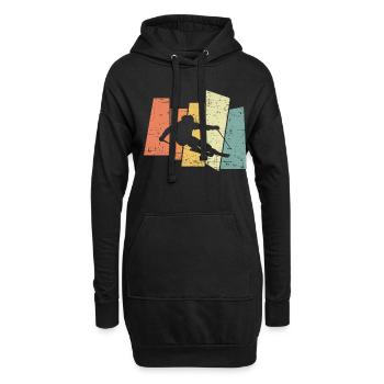 Vintage Retro ski cadeau pour les skieurs - Sweat-shirt à capuche long Femme - noir - Devant