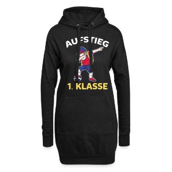 Aufstieg 1. Klasse Einschulung Schulanfänger Fußba - Hoodie-Kleid - Schwarz - Vorne