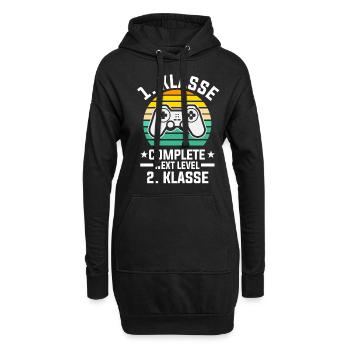 1. Klasse Level Complete Zocker Gamer Gaming Grund - Hoodie-Kleid - Schwarz - Vorne