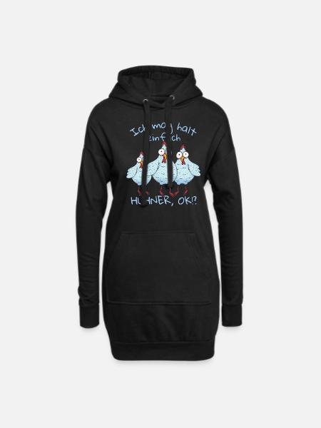 Ich mag halt einfach Hühner ok? - Hoodie-Kleid - Schwarz