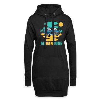 Camper Bus Caravan Camper Bus - Hoodie-Kleid - Schwarz - Vorne