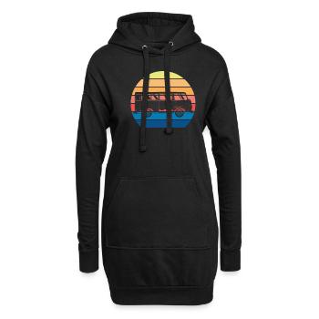 Retro Camper Bus Caravan Vintage Camper Bus - Hoodie-Kleid - Schwarz - Vorne