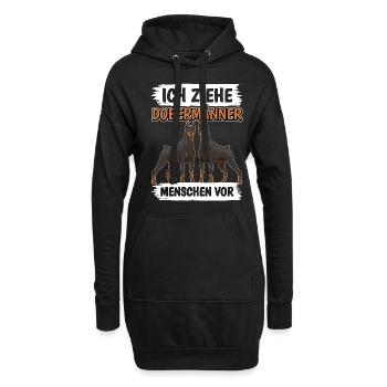 Ich ziehe Dobermänner Menschen vor - Hoodie-Kleid - Schwarz - Vorne