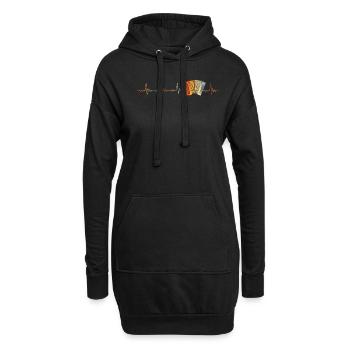 Instruments Vintage Accordéon Heartbeat Musical EKG Instrument - Sweat-shirt à capuche long Femme - noir - Devant