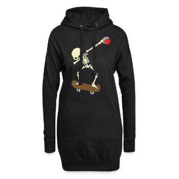 Skeleton Skateboard Dabbing Skate Skeleton Heart - Sweat-shirt à capuche long Femme - noir - Devant