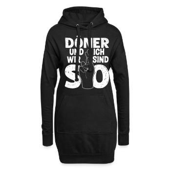 Kebab Dönertasche Döner - Hoodie-Kleid - Schwarz - Vorne