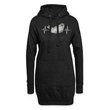 Robbe Seehund Seelöwe Tierliebhaber EKG Linie - Hoodie-Kleid - Schwarz - Vorne