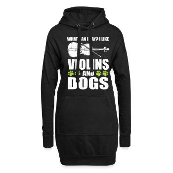 Violon violon instrument chien orchestre - Sweat-shirt à capuche long Femme - noir - Devant