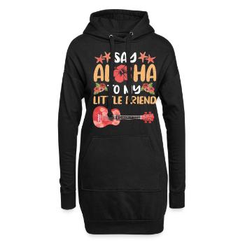 Ukulélé joueur instrument de musique guitare Uke Hawaii - Sweat-shirt à capuche long Femme - noir - Devant