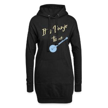 Banjo Vintage Bluegrass joueur de musique cadeau - Sweat-shirt à capuche long Femme - noir - Devant