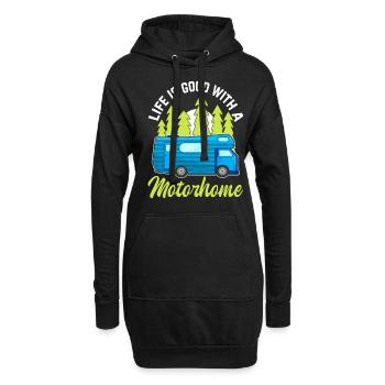 Camper Life Is Good Wohnmobil Camping - Hoodie-Kleid - Schwarz - Vorne
